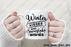 Winter Kisses And Snowflake Wishes SVG, Christmas Design Product Image 4