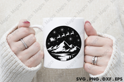 Christmas Snow Globe Santa&#039;s Sleigh SVG, Christmas Design Product Image 4