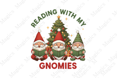 Christmas Cute Gnome Santa Read Book Png Product Image 1