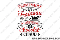 Promenades En Traineau A L'ancienne Et Chocolat Chaud SVG Product Image 1