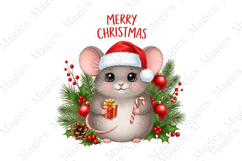Cute Christmas Mouse Clipart PNG Product Image 2