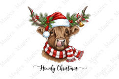 Highland Cow Merry Christmas PNG Product Image 2