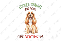 Cocker Spaniel And Wine Dog Png Product Image 1