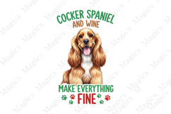Cocker Spaniel And Wine Dog Png Product Image 1