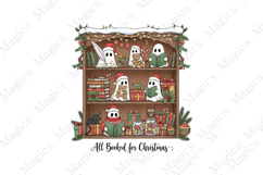 Cute Ghosts Reading for Christmas Png Product Image 1