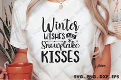 Winter Wishes And Snowflake Kisses Svg | Christmas Svg Desig Product Image 2