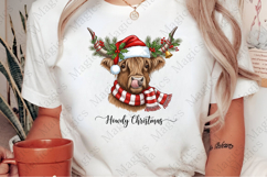Highland Cow Merry Christmas PNG Product Image 1