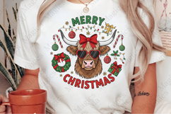 Funny Cow Merry Christmas PNG Product Image 1