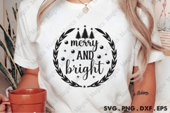 Merry And Bright Svg | Christmas Svg Design Product Image 2