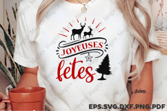 Joyeuses Fetes SVG, Christmas Quote SVG Design Product Image 2