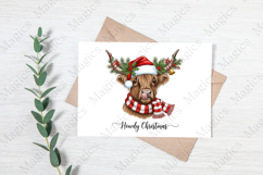 Highland Cow Merry Christmas PNG Product Image 3