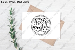 Hello Winter. snowmen.snowflakes.boots.sledding.cozy.flannel Product Image 3