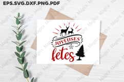 Joyeuses Fetes SVG, Christmas Quote SVG Design Product Image 3