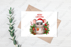 Cute Christmas Mouse Clipart PNG Product Image 3