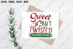 Sweet But Twisted Candy Cane Svg | Christmas Svg Design Product Image 3