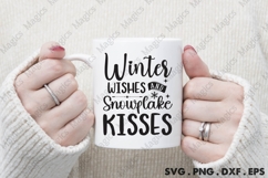 Winter Wishes And Snowflake Kisses Svg | Christmas Svg Desig Product Image 4
