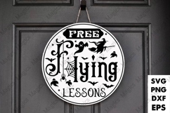 Free Flying Lessons | Halloween SVG Sign Product Image 1