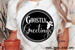 Ghostly Greetings | Halloween SVG Sign Product Image 1
