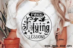 Free Flying Lessons | Halloween SVG Sign Product Image 2