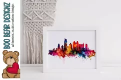 Detroit Michigan Skyline Watercolor Sublimation design Product Image 2