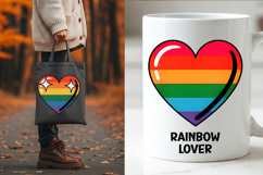 9 Rainbow Hearts Pride Clipart Graphics Sublimation PNG Product Image 2