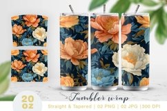 floral tumbler wrap, tumbler sublimation Product Image 1