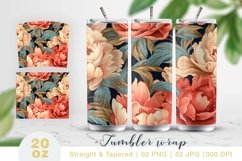 Peony tumbler wrap, tumbler sublimation Product Image 1