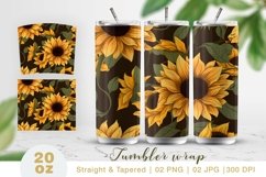 Sunflower tumbler wrap, tumbler sublimation Product Image 1
