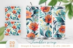 Abstract Floral tumbler wrap, tumbler sublimation Product Image 1