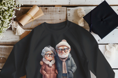 Autumn grandparents clipart, Old couple clipart Product Image 5