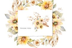 Watercolor Sunflower Floral Clipart Product Image 6