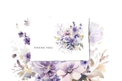 Purple Floral Clipart Watercolor Meadow Flowers Clipart Product Image 6