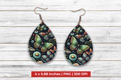 Digital Butterflies And Flowers Teardrop Earrings Product Image 1