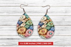 3D Colorful Floral Teardrop Earrings Product Image 1