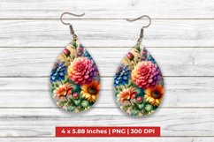 3D Floral Teardrop Earrings Product Image 1