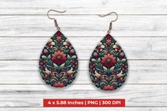 Digital Floral Teardrop Earrings Product Image 1