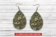 Digital Floral Teardrop Earrings Product Image 1
