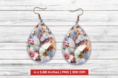 3D Butterfly And Floral Teardrop Earrings Product Image 1