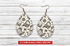 Embossed Birds With Floral Teardrop Earrings Product Image 1