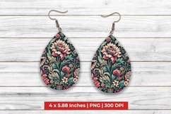 Digital Floral Teardrop Earrings Product Image 1