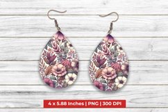 Watercolor Floral Teardrop Earrings Product Image 1