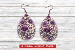 Digital Floral Teardrop Earrings Product Image 1