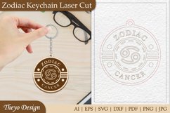 Cancer Keychain Laser Cut | Keycahin Design | Zodiac Sign Product Image 1