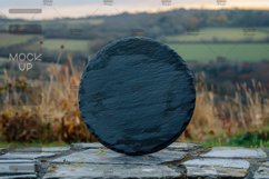 Round Black Stone Sign Mockup, Round Sign Product Image 1
