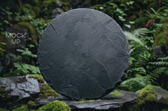 Round Black Stone Sign Mockup, Round Sign Product Image 1