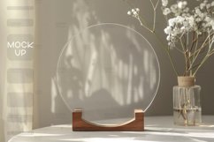 Round Acrylic Table Sign Mockup, Acrylic Table Wedding Sign Product Image 1