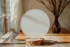 Round Acrylic Table Sign Mockup, Acrylic Table Wedding Sign Product Image 1