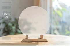 Round Acrylic Table Sign Mockup, Acrylic Table Wedding Sign Product Image 1