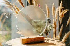 Round Acrylic Table Sign Mockup, Acrylic Table Wedding Sign Product Image 1