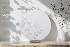 Round Acrylic Table Sign Mockup, Acrylic Table Wedding Sign Product Image 1